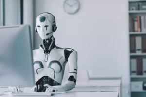 IT - AI robot working in the office